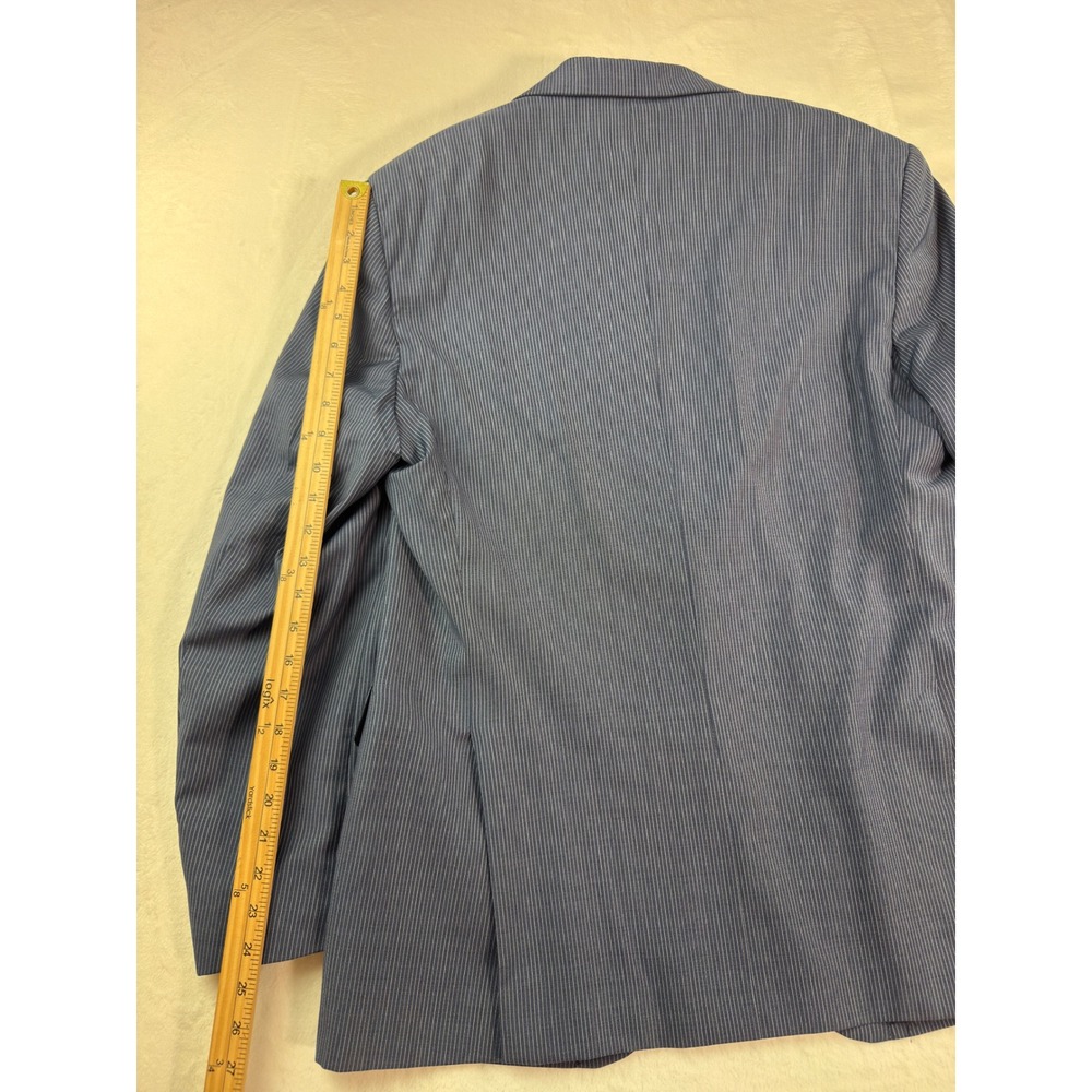 Coppley Esquire 2112 Blue Pinstripe 100% Wool Blazer Sport Coat Mens 44R - Picture 9 of 11